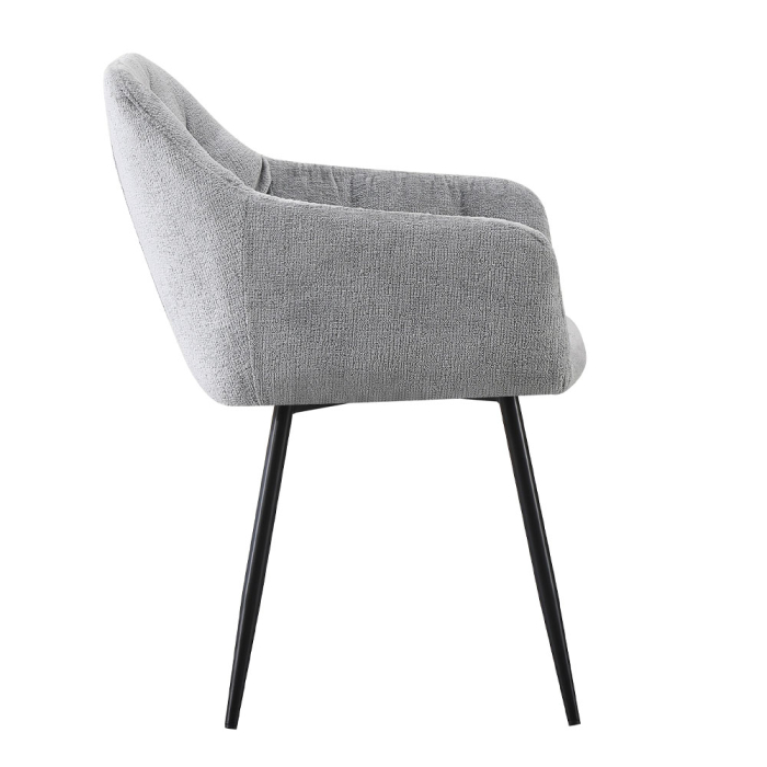Set 2 scaune de dining din stofă chenille gri deschis [2]