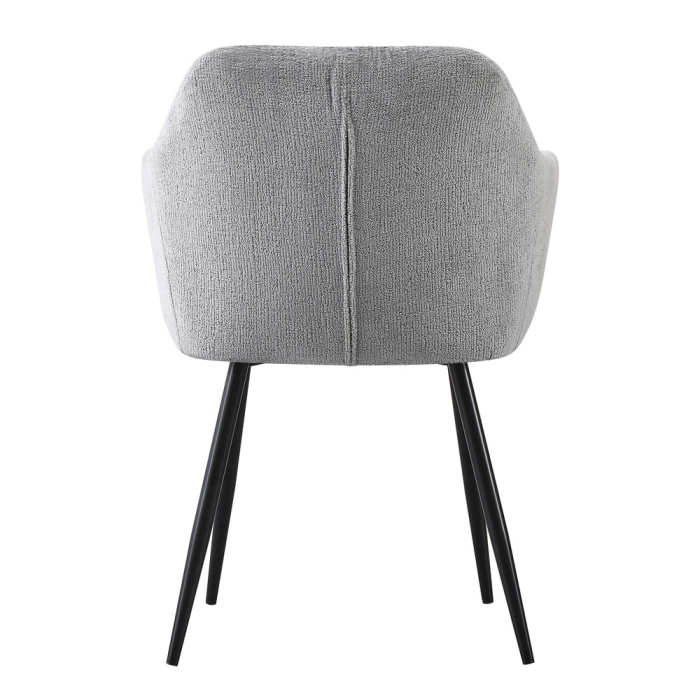 Set 2 scaune de dining din stofă chenille gri deschis [3]