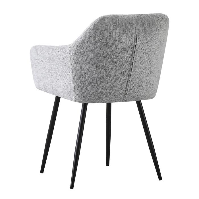 Set 2 scaune de dining din stofă chenille gri deschis [4]