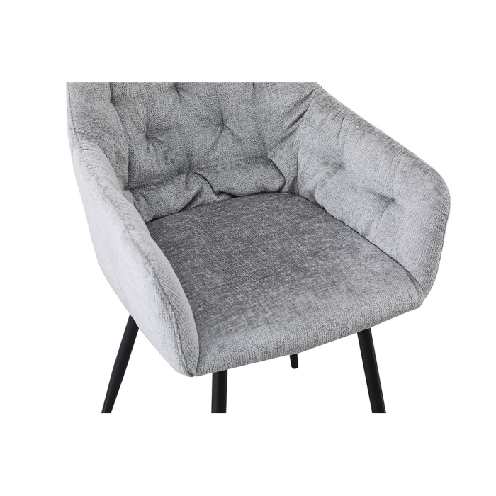 Set 2 scaune de dining din stofă chenille gri deschis [6]