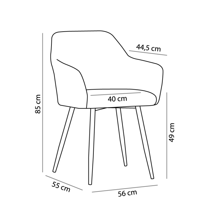 Set 2 scaune de dining din stofă chenille gri deschis [7]
