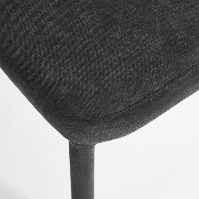 Set 2 scaune de dining din stofă chenille neagră [8]