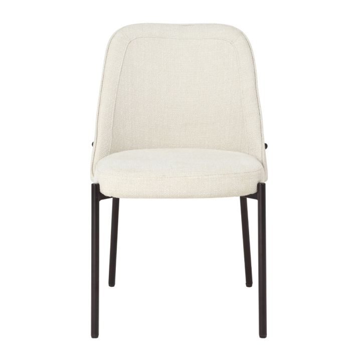 Set 2 scaune de dining din stofă crem cu aspect de in [6]