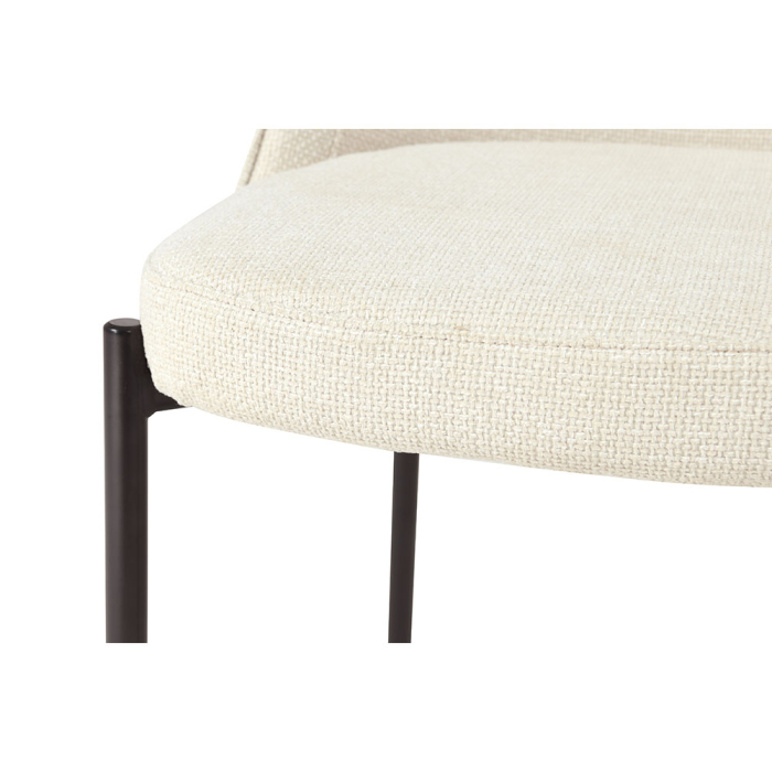 Set 2 scaune de dining din stofă crem cu aspect de in [8]