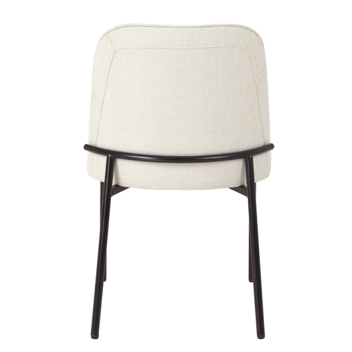 Set 2 scaune de dining din stofă crem cu aspect de in [5]