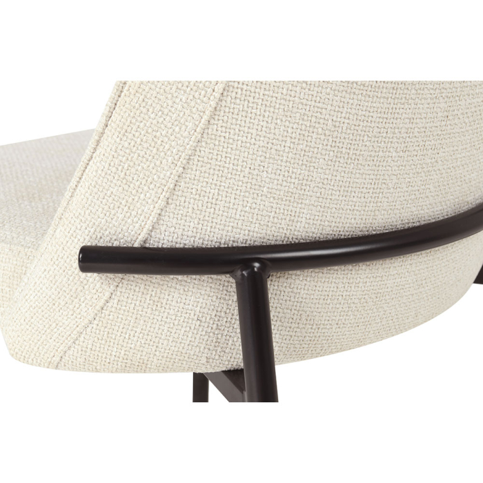 Set 2 scaune de dining din stofă crem cu aspect de in [9]