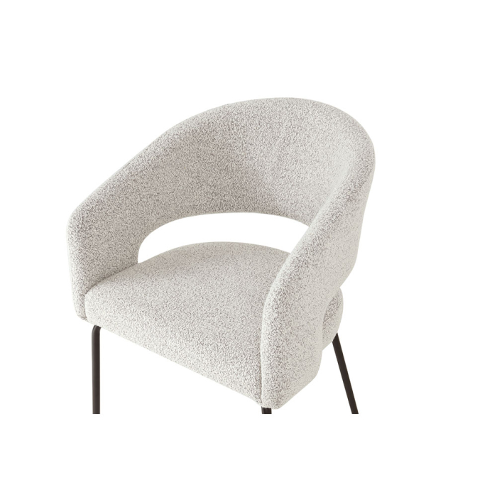Set 2 scaune de dining din stofă crem tip bucle [7]