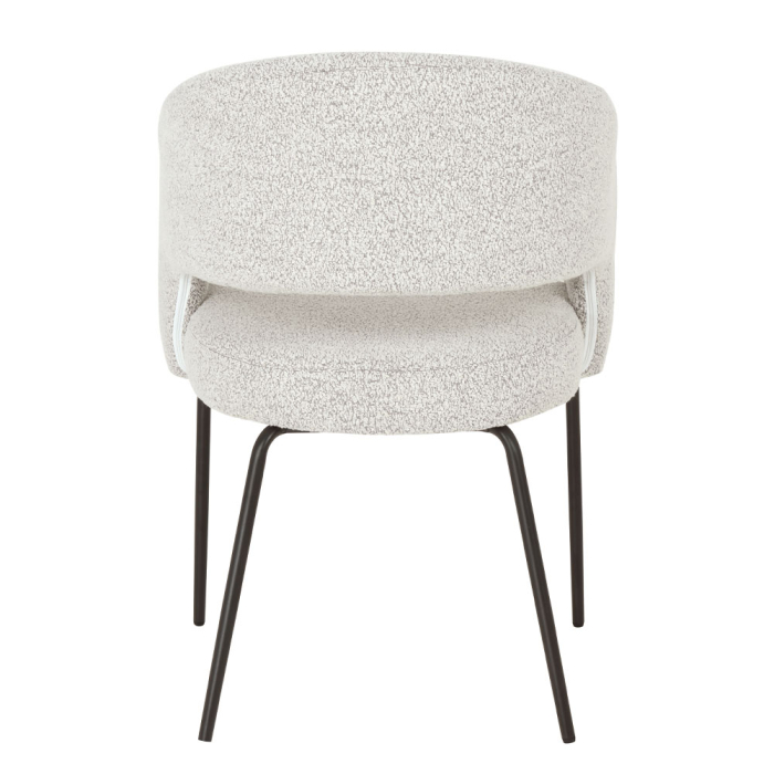 Set 2 scaune de dining din stofă crem tip bucle [5]