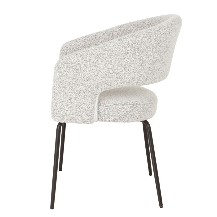 Set 2 scaune de dining din stofă crem tip bucle [3]