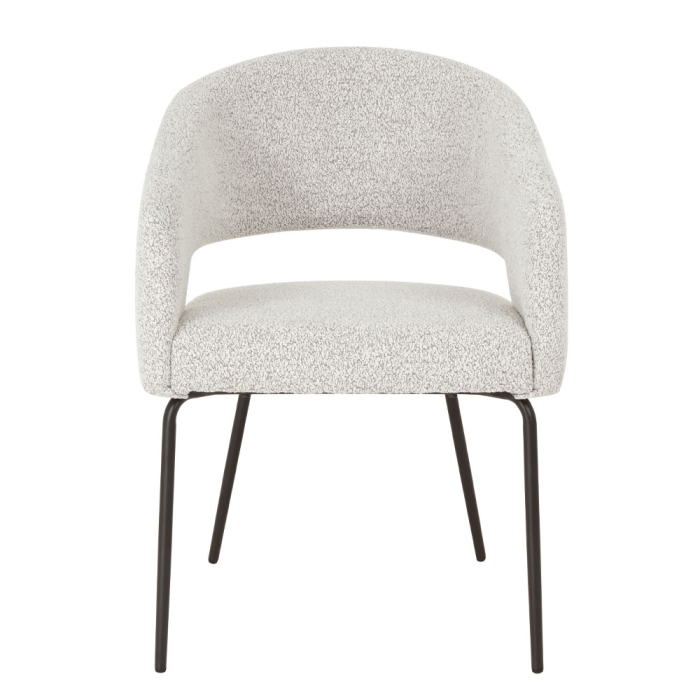 Set 2 scaune de dining din stofă crem tip bucle [6]