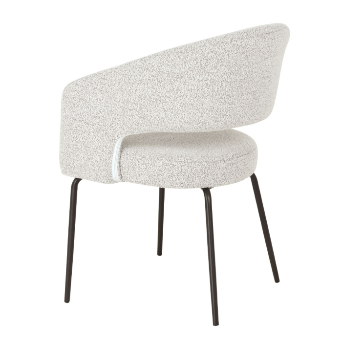 Set 2 scaune de dining din stofă crem tip bucle [4]