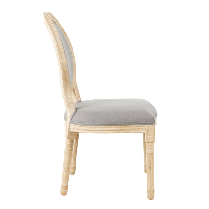 Set 2 scaune de dining din stofă cu aspect de in gri [3]