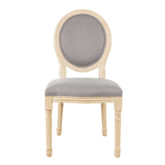 Set 2 scaune de dining din stofă cu aspect de in gri [5]