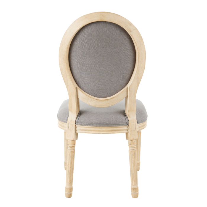 Set 2 scaune de dining din stofă cu aspect de in gri [4]