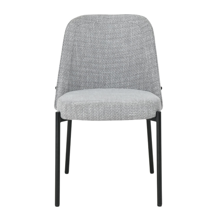 Set 2 scaune de dining din stofă gri deschis cu aspect de in [7]