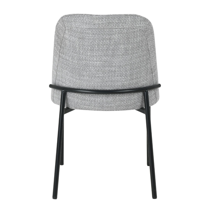 Set 2 scaune de dining din stofă gri deschis cu aspect de in [6]