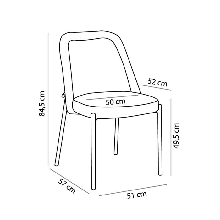 Set 2 scaune de dining din stofă gri deschis cu aspect de in [8]