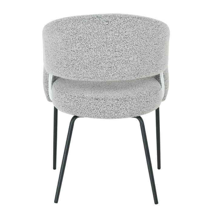 Set 2 scaune de dining din stofă gri deschis tip bucle [6]