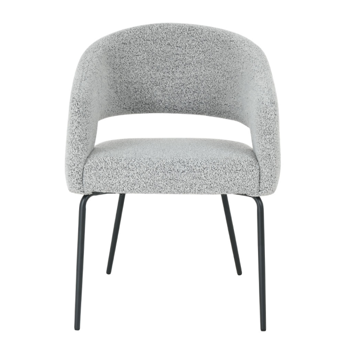 Set 2 scaune de dining din stofă gri deschis tip bucle [7]