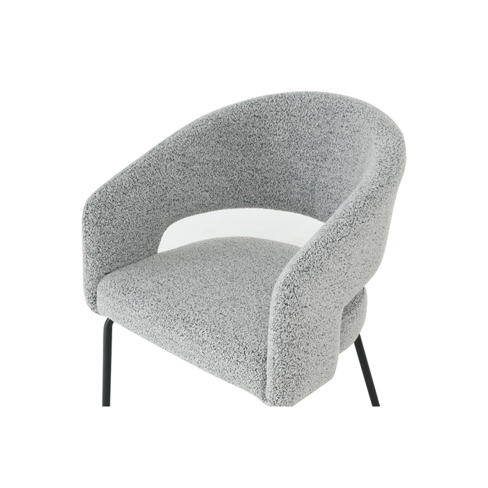 Set 2 scaune de dining din stofă gri deschis tip bucle [8]