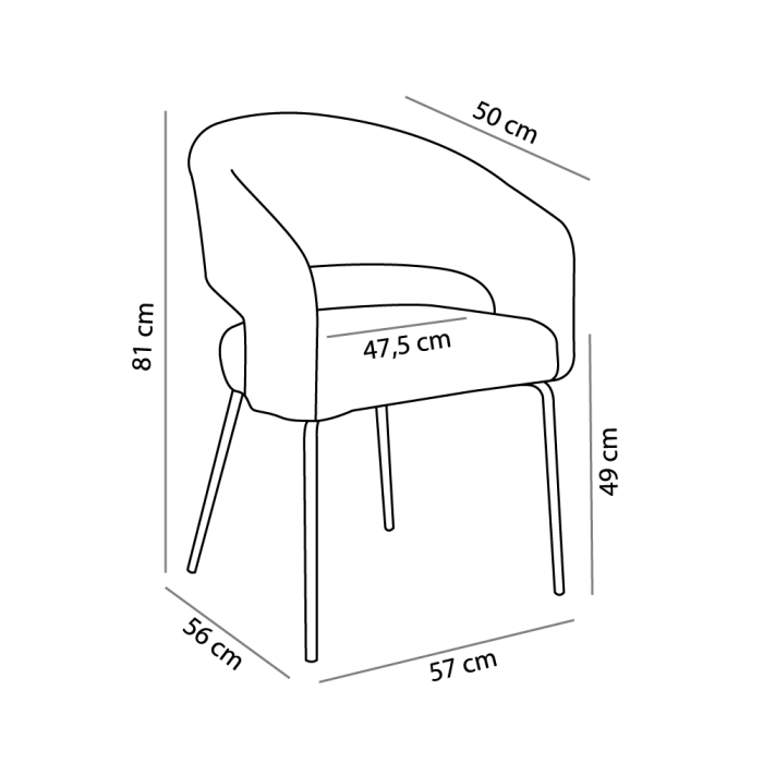 Set 2 scaune de dining din stofă gri deschis tip bucle [9]