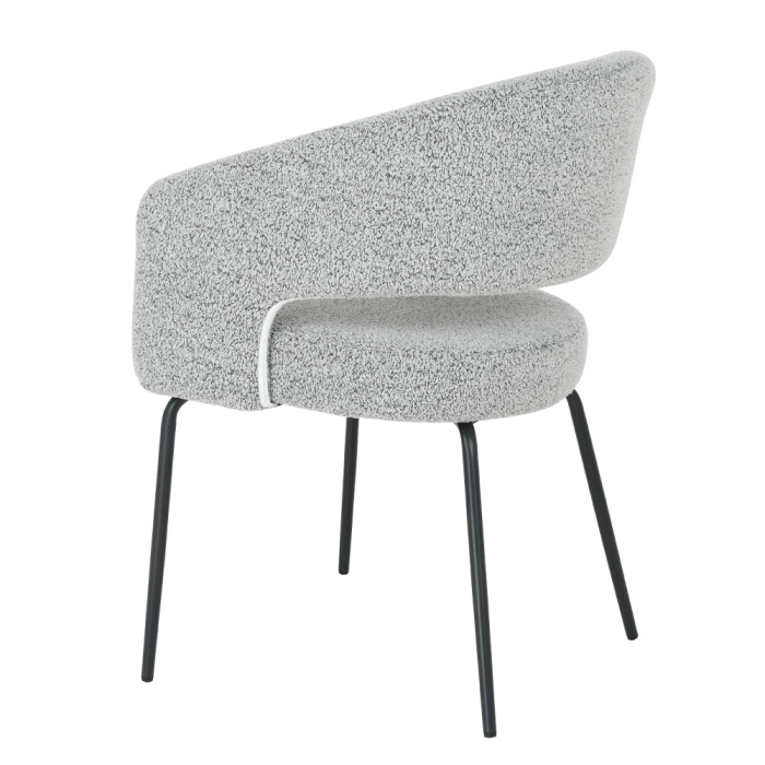 Set 2 scaune de dining din stofă gri deschis tip bucle [5]