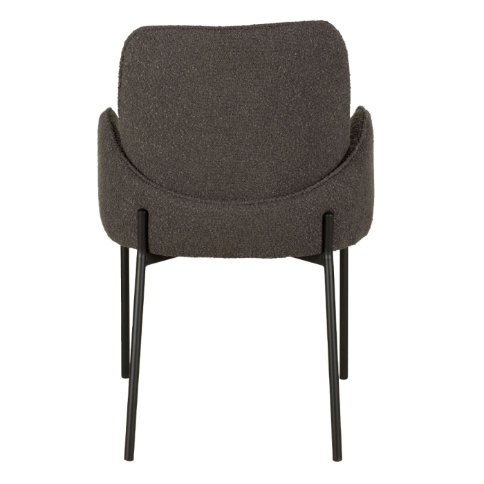 Set 2 scaune de dining din stofă gri închis tip bucle [3]