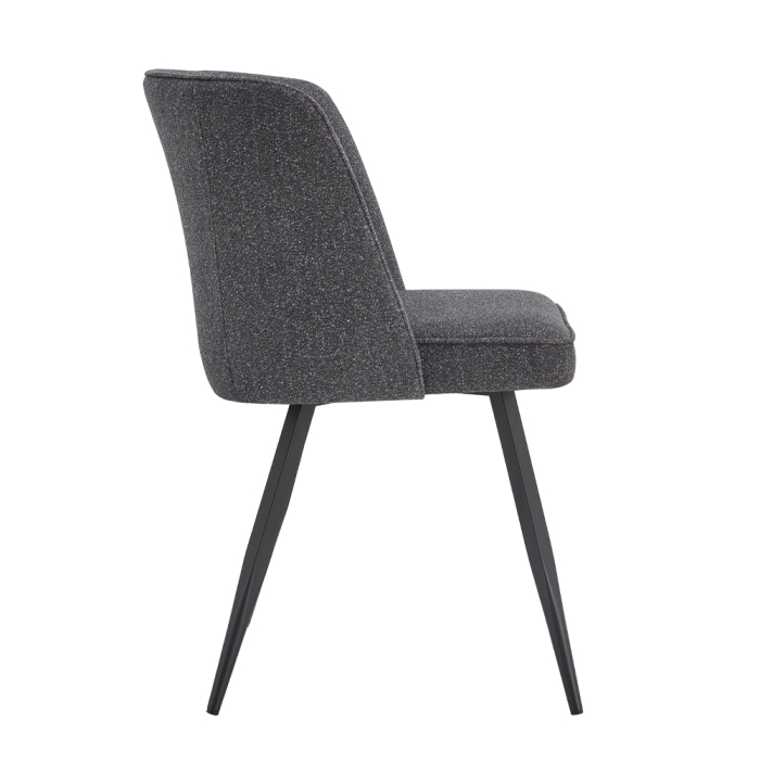 Set 2 scaune de dining din stofă gri închis tip bucle [3]