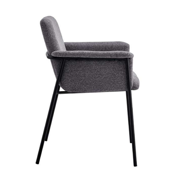 Set 2 scaune de dining din stofă gri tip bucle [3]