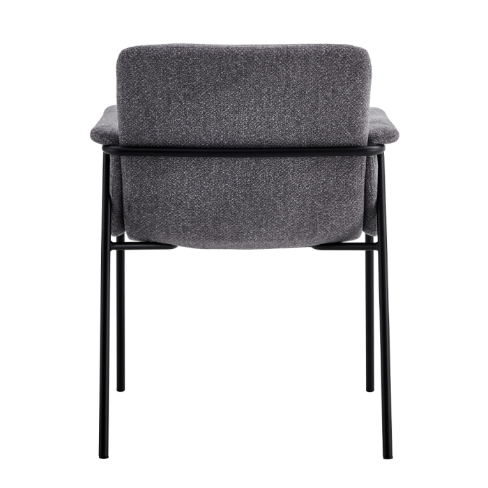 Set 2 scaune de dining din stofă gri tip bucle [4]