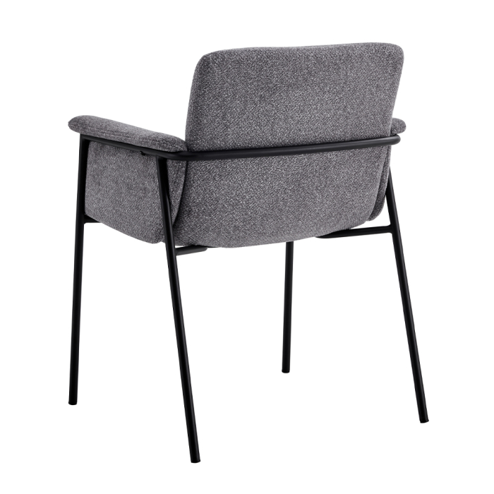 Set 2 scaune de dining din stofă gri tip bucle [5]