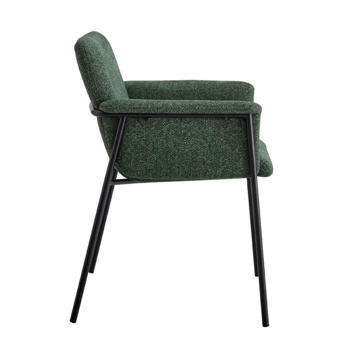 Set 2 scaune de dining din stofă verde tip bucle [3]