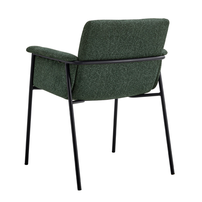 Set 2 scaune de dining din stofă verde tip bucle [5]