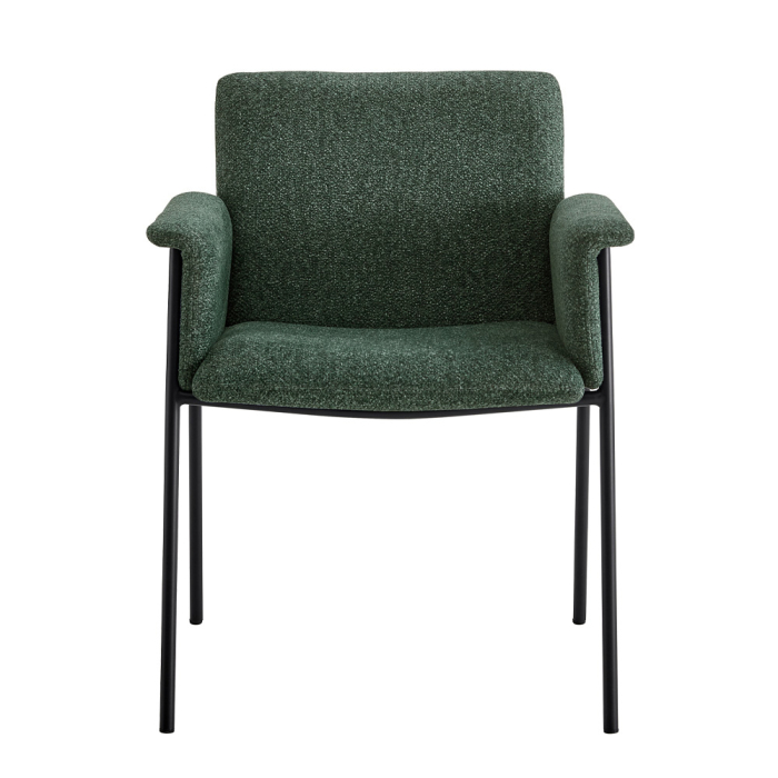 Set 2 scaune de dining din stofă verde tip bucle [6]