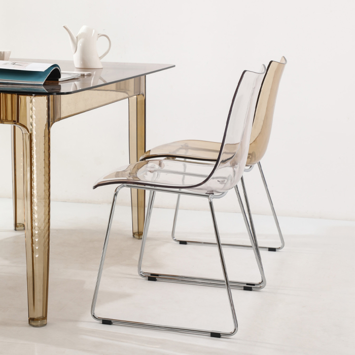 Set 2 scaune de dining din policarbonat transparent [2]