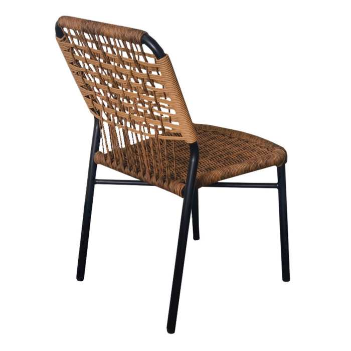 Set 2 scaune de dining și grădină din ratan sintetic maro [4]