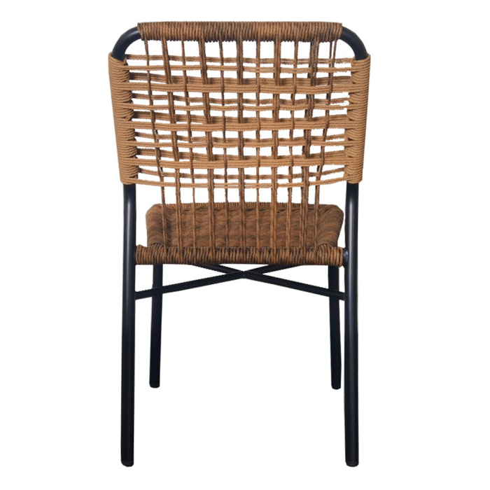 Set 2 scaune de dining și grădină din ratan sintetic maro [5]