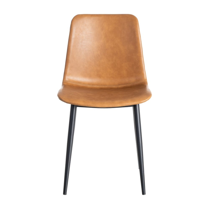Set 2 scaune dining camel piele ecologică metal HoReCa [3]