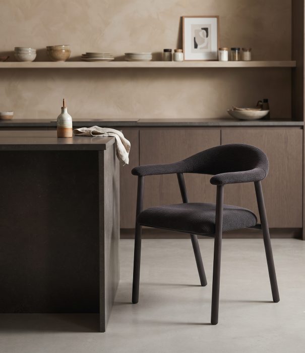 Set 2 scaune dining și Horeca din catifea gri închis cu cotiere [2]