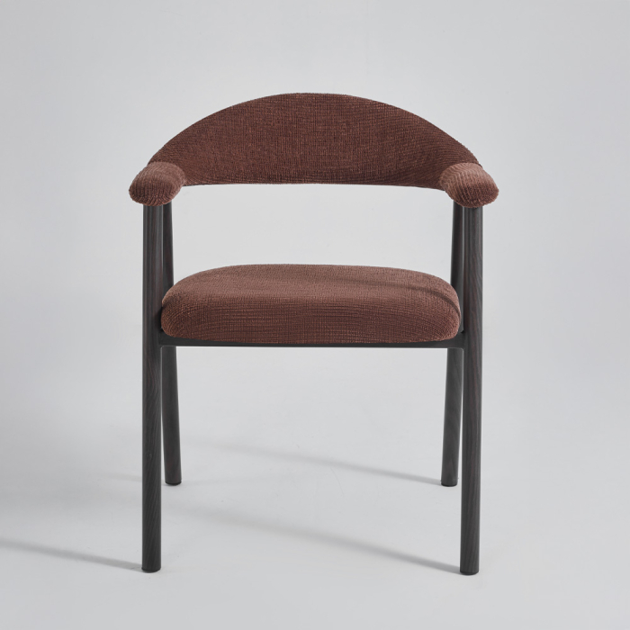 Set 2 scaune dining și Horeca din catifea teracotă cu cotiere [4]