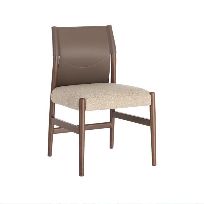 Set 2 scaune de dining și Horeca din metal maro cu tapițerie crem [12]