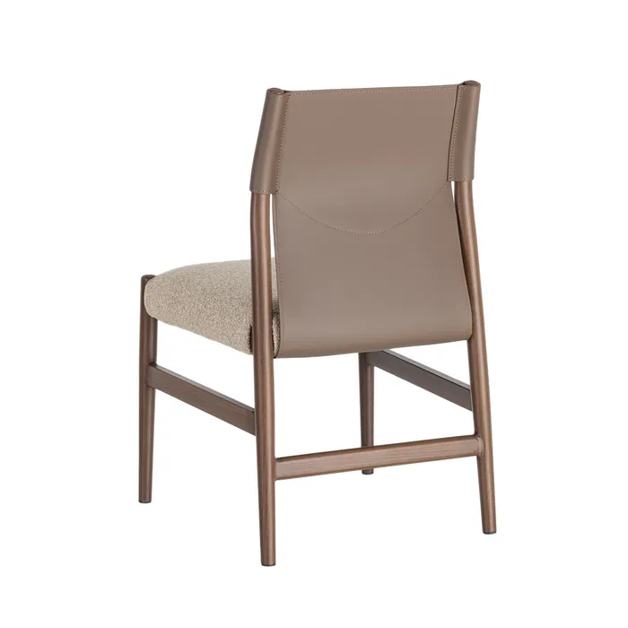 Set 2 scaune de dining și Horeca din metal maro cu tapițerie crem [4]