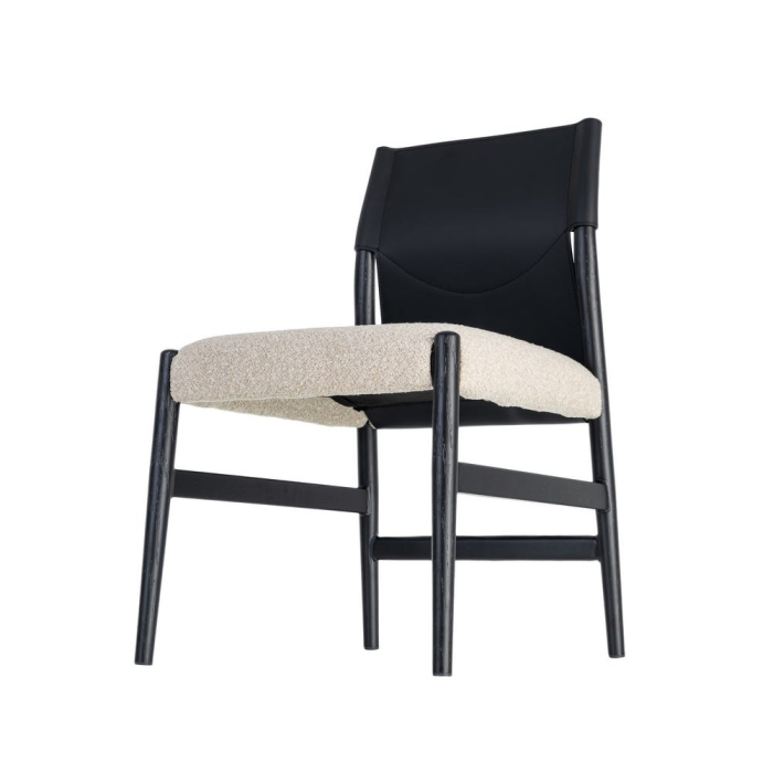 Set 2 scaune de dining și Horeca din metal negru cu tapițerie crem [8]