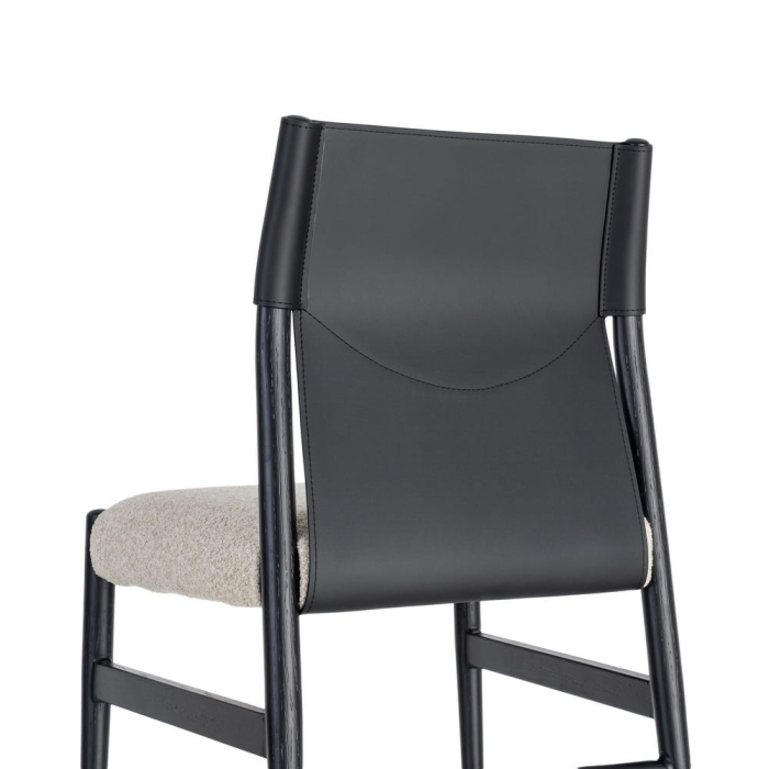 Set 2 scaune de dining și Horeca din metal negru cu tapițerie crem [5]