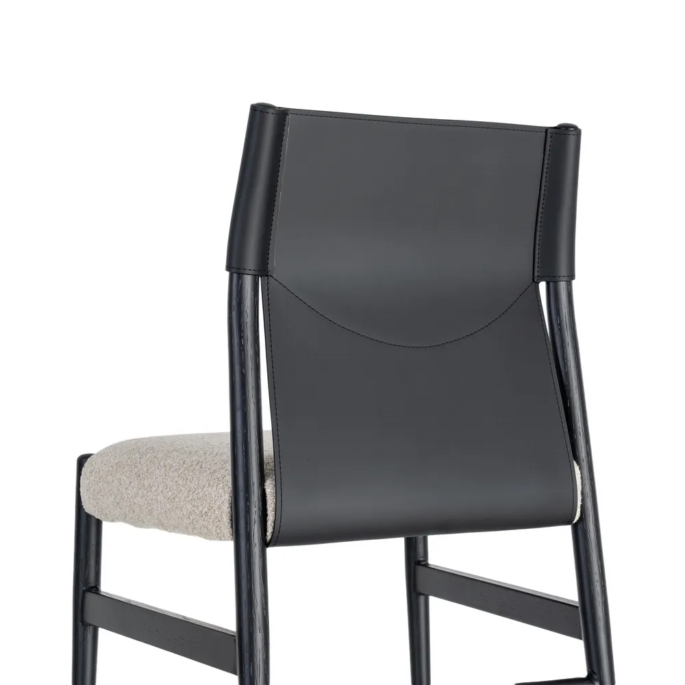 Set 2 scaune de dining și Horeca din metal negru cu tapițerie crem [3]