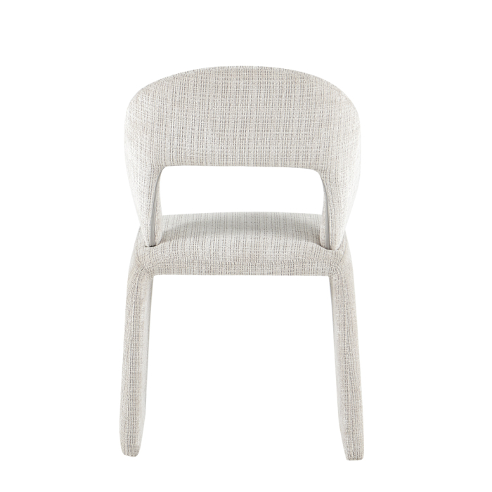 Set 2 scaune dining și Horeca din stofă albă cu design curbat [7]