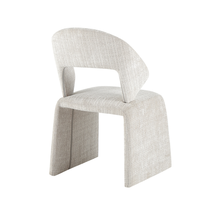 Set 2 scaune dining și Horeca din stofă albă cu design curbat [3]