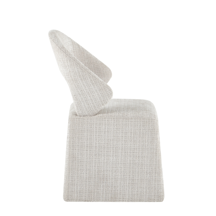 Set 2 scaune dining și Horeca din stofă albă cu design curbat [5]