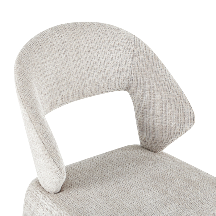 Set 2 scaune dining și Horeca din stofă albă cu design curbat [6]