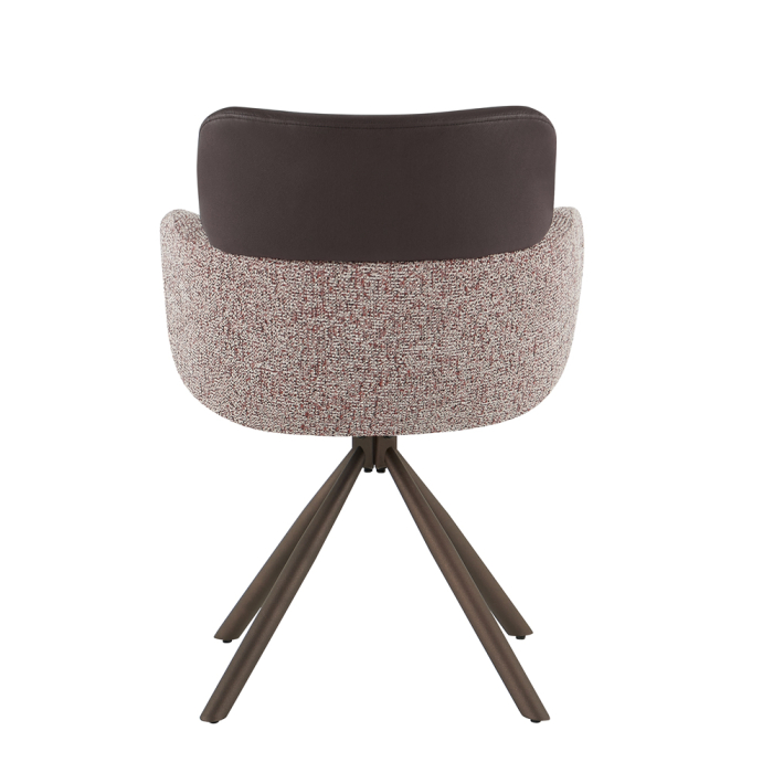 Set 2 scaune dining și Horeca din stofă și piele ecologică bej cu maro [5]